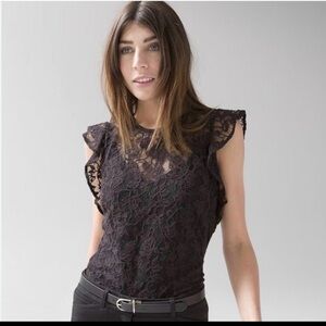 White House Black Market Black Lace Top